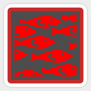 fish fiso red Sticker